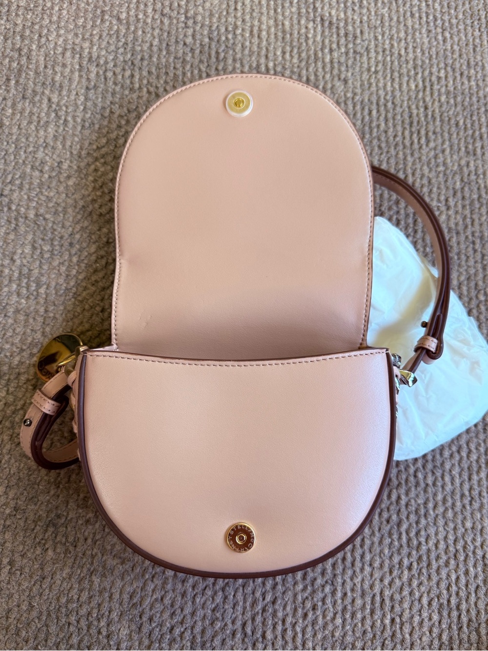 Stella McCartney Frayme Shoulder Bag Small Blush Pink Chain Link Trim $1,326 EUC - Picture 6 of 13